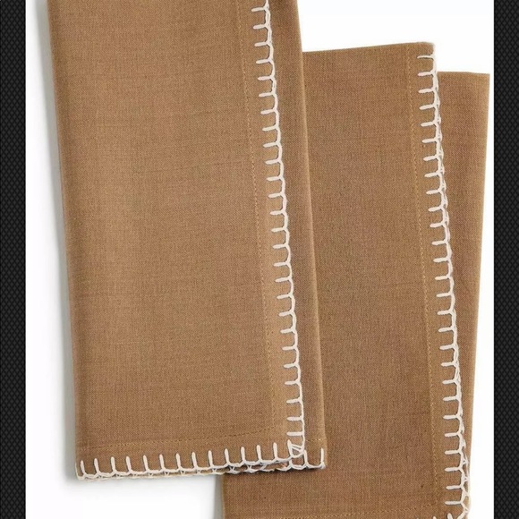 Bardwil Avery Ochre 2-Pc. Cotton Napkin Set new - Picture 1 of 2